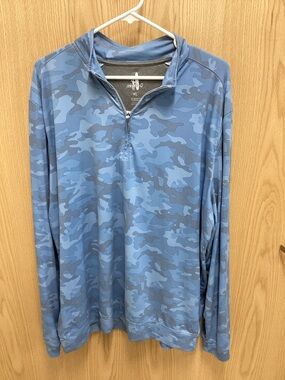 johnnie-O Light Blue Camo Quarter-Zip